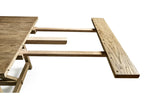Timeless Sidereal French Laundry Rectangular Extendable Dining Table in Stripped Brown Chestnut