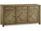 Timeless Oak Credenza Sideboard in Stripped Brown Chestnut