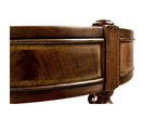JC Traditional Round End Table in Antique Mahogany Wood with Brass Hardware