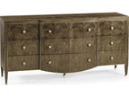 Barcelona Brown Walnut Wood Dresser with Champagne Patina