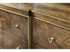 Barcelona Brown Walnut Wood Dresser with Champagne Patina