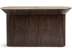 JC Modern Terra Oval Console Table in Natural Straw and Ziricote Wood