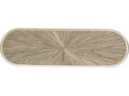JC Modern Terra Oval Console Table in Natural Straw and Ziricote Wood
