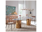 Alphaville Oval Marble Dining Table with Honed Brass Bases