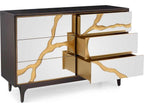 Mark McDowell Revne 6-Drawer Double Dresser Mirrored Smoked Oak