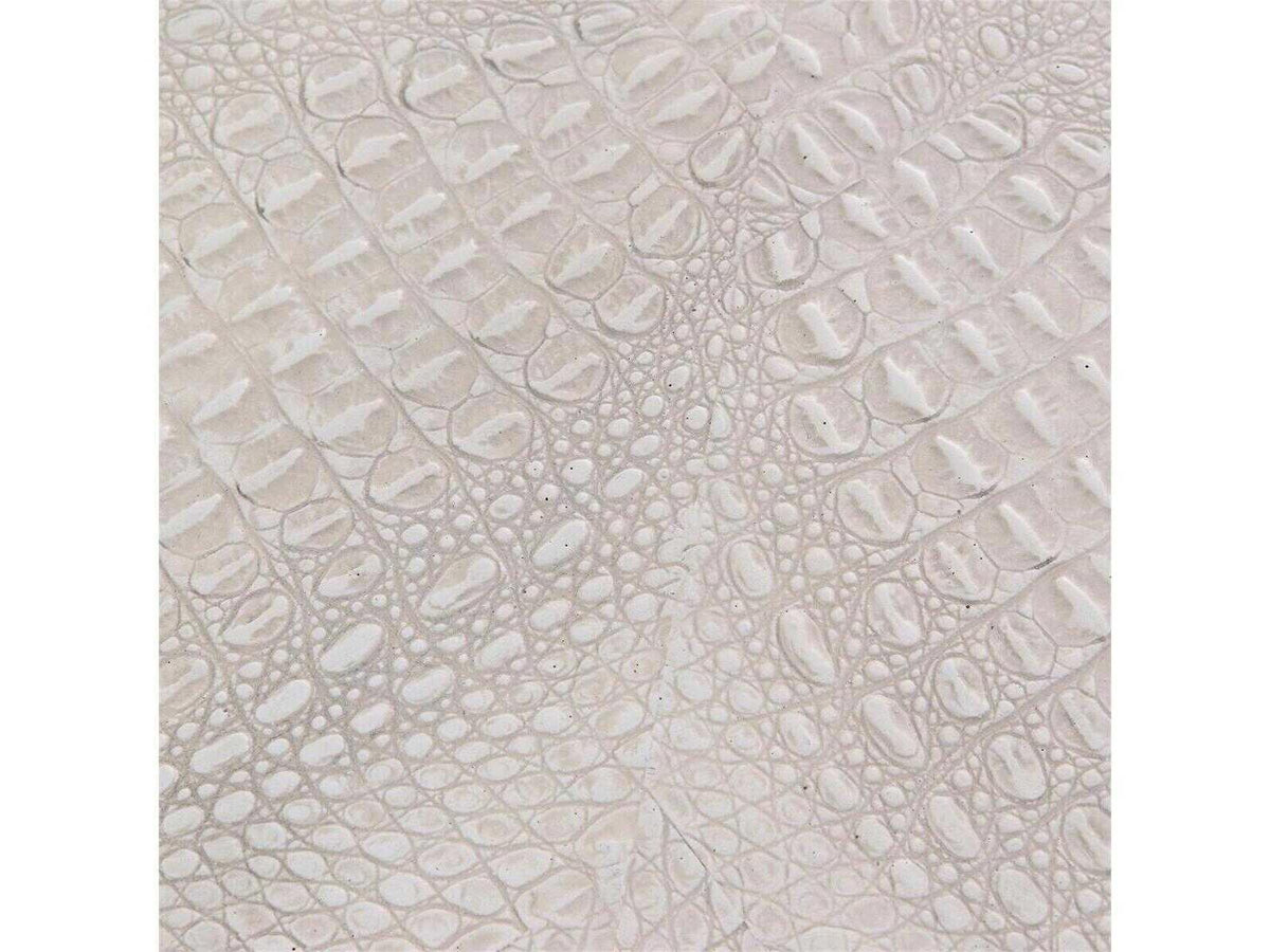 Kano Square Resin White Coffee Table with Crocodile Pattern