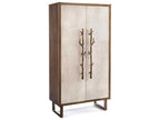 Hallwood Tall Cabinet Golden Oak with Tiza Gesso Doors