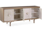 Mark McDowell Belgrave 84-Inch Tiza Gesso Sideboard with Crystal Handles