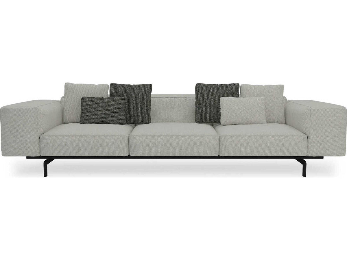 Largo 3-Seat Gubbio Ecru Fabric Sofa by Piero Lissoni