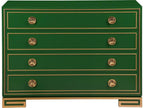 Karl 4-Drawer Dresser with Greek Key Accents in Custom Green Finish