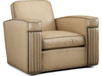 Jacques Leather Swivel Accent Chair in Bark