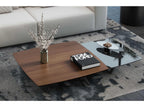 Luxcor Modluxe Grenchen Nesting Coffee Tables in Walnut and Graphite Glass