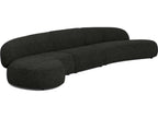 Moritz 3-Piece Licorice Boucle Fabric Sectional Sofa Right Chaise