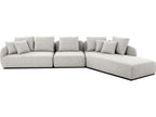 Saba 3-Piece Oat Tweed Fabric Sectional Sofa