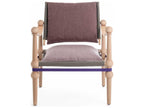 Twain Accent Chair with Leather Arms and Fabric Upholstery