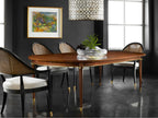 Lyon Upholstered Arm Dining Chair in Ebony with Cane Back