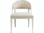 Inese Upholstered Armless Dining Side Chair in White Hardwood