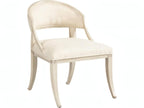 Inese Upholstered Armless Dining Side Chair in White Hardwood