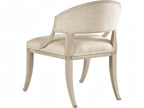 Inese Upholstered Armless Dining Side Chair in White Hardwood