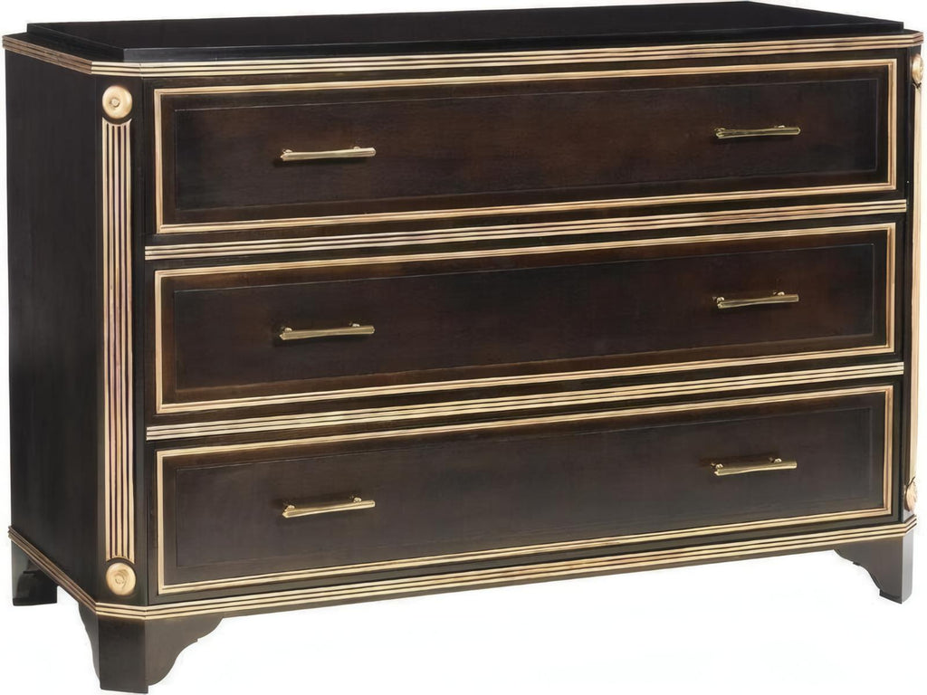 Directoire 3-Drawer Dresser with Brass Hardware