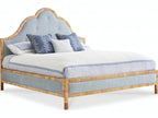 Sloane Upholstered King Panel Bed in Brown Hardwood
