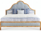 Sloane Upholstered King Panel Bed in Brown Hardwood