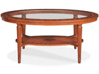 Marquetry Oval Coffee Table in Aged Regency Finish
