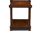 Cameron Square Wood End Table with Inlaid Starburst Top