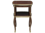Gallery Square Wood End Table in Mahogany with Brass Accents