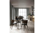 The Dining Chair Leather Brown Upholstered Side Dining Chair