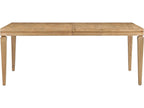 Rectangular Wood Bleach Dining Table with Extension Leaf