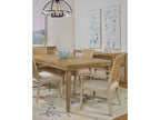 Rectangular Wood Bleach Dining Table with Extension Leaf