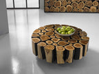 Boscage Round Wood Natural Charred Coffee Table