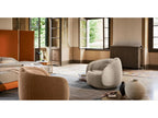 Peonia Swivel Armchair in Beige Zea Fabric