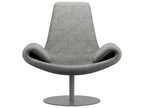 Wing Transformable Accent Chair in Gray with Swivel Base