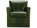 Times Square Swivel Green Leather Accent Chair