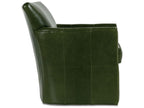 Times Square Swivel Green Leather Accent Chair