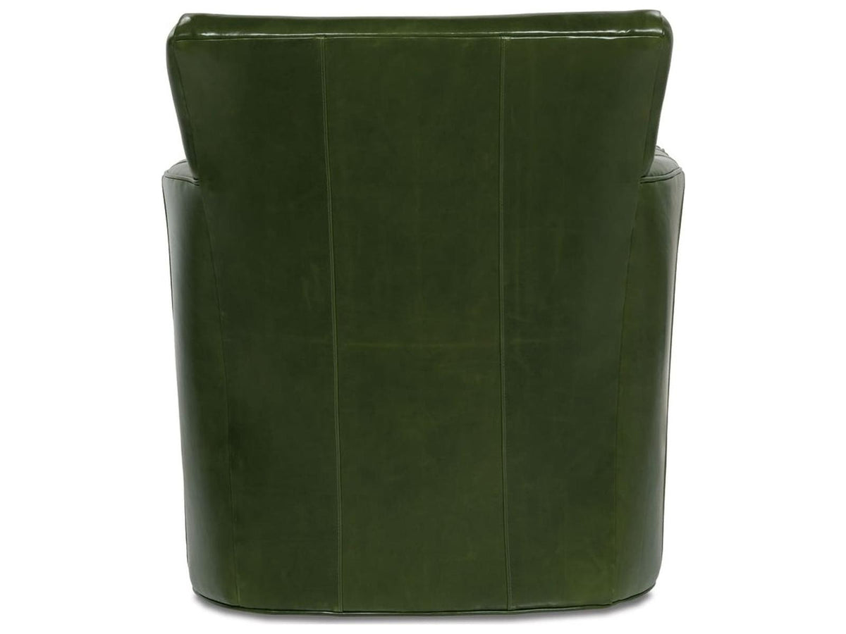 Times Square Swivel Green Leather Accent Chair