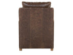 Lilah Brown Leather Accent Chair with Track Arms and Loose Back