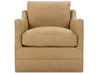 Madeline Swivel Leather Accent Chair in Brown