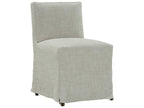 Odessa Beige Upholstered Side Dining Chair with Removable Slipcover and Casters