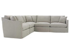 Serena 2-Piece 4-Seat Slipcovered Sectional Sofa in Gray Fabric