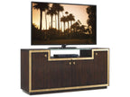 Bel Aire Palisades Media Console in Brushed Brass with Gold Leaf Accents