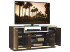 Bel Aire Palisades Media Console in Brushed Brass with Gold Leaf Accents