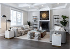 Shiloh Square Coffee Table with White Glass and Gold Stainless Steel