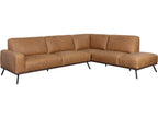Brandi Camel Leather Brown Upholstered Sofa