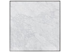 Selah Square Coffee Table in White Carrara Marble and Black Steel