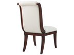 English Cabinet Maker Mahogany Wood Brown Upholstered Side Dining Chair