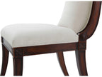 English Cabinet Maker Mahogany Wood Brown Upholstered Side Dining Chair
