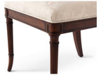 English Cabinet Maker Mahogany Wood Brown Upholstered Side Dining Chair